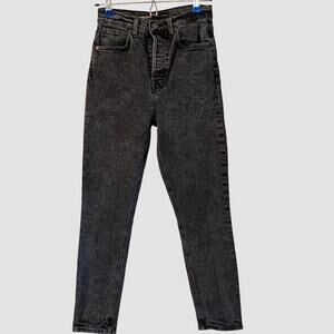 GRLFRND Jeans Size 26 Black Wash The Piper Low Rise Boyfriend Button Fly